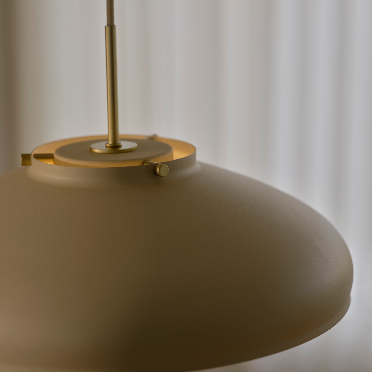 Latif Pendant in Beige with Brass Detail