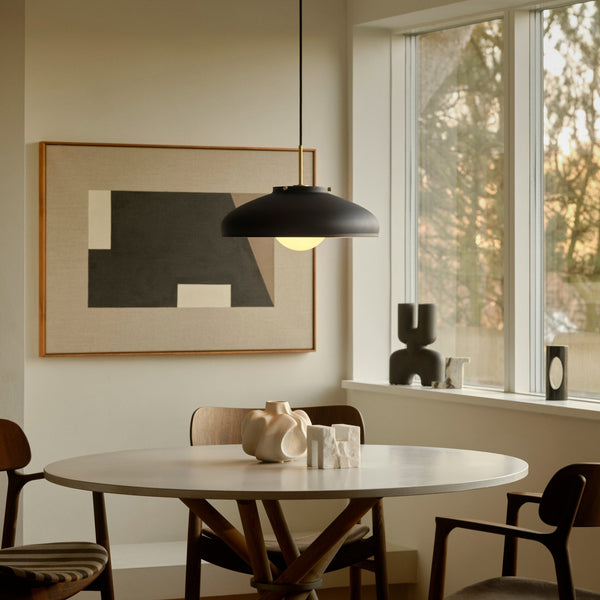 Latif Pendant in Black with Brass Detail