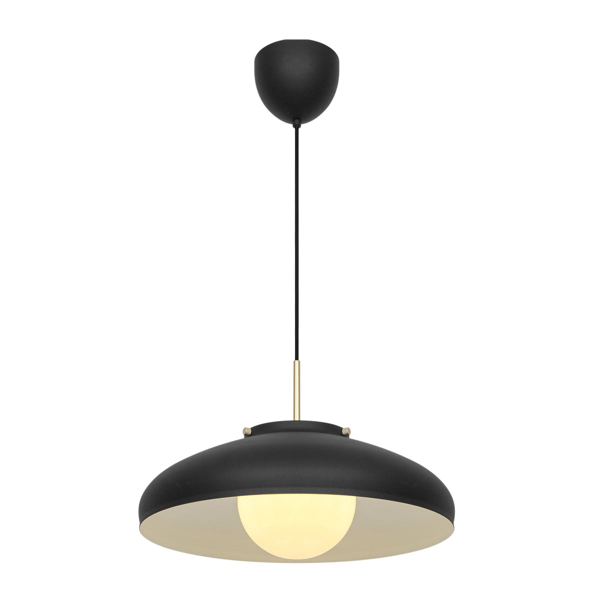 Latif Pendant in Black with Brass Detail