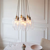 Hoburne 7 Light Cluster Pendant in Bright Nickel with Clear Glass