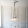 Hoburne 7 Light Cluster Pendant in Bright Nickel with Clear Ribbed Glass