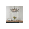 Tuxford Four Light Branch Chandelier in Aged Silver with Smokey Grey Tinted Glass Droplets