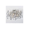 Tuxford Three Light Branch Semi Flush in Aged Silver with Smokey Grey Tinted Glass Droplets