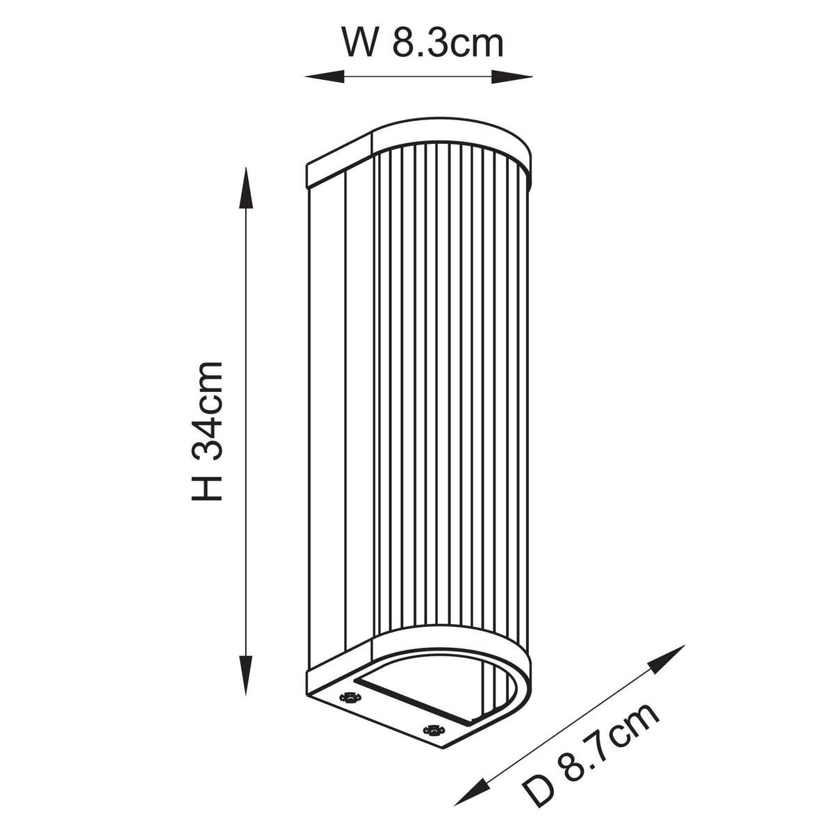 Ridgeton Twin Lamp Wall Light in Antique Brass & Clear Ribbed Glass