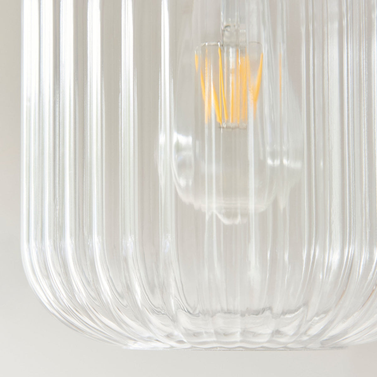 Travi Single Drop Pendant in Vintage Brass & White Volaskas Marble with Clear Ribbed Glass Shade