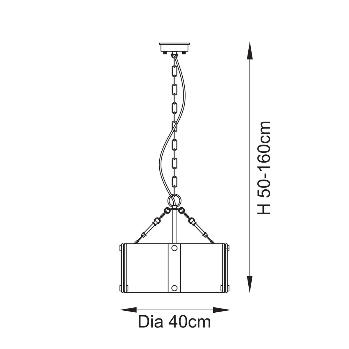 Keller Four Lamp Pendant in Brushed Aged Brass with Handmade Clear Textured Curved Glass Panels