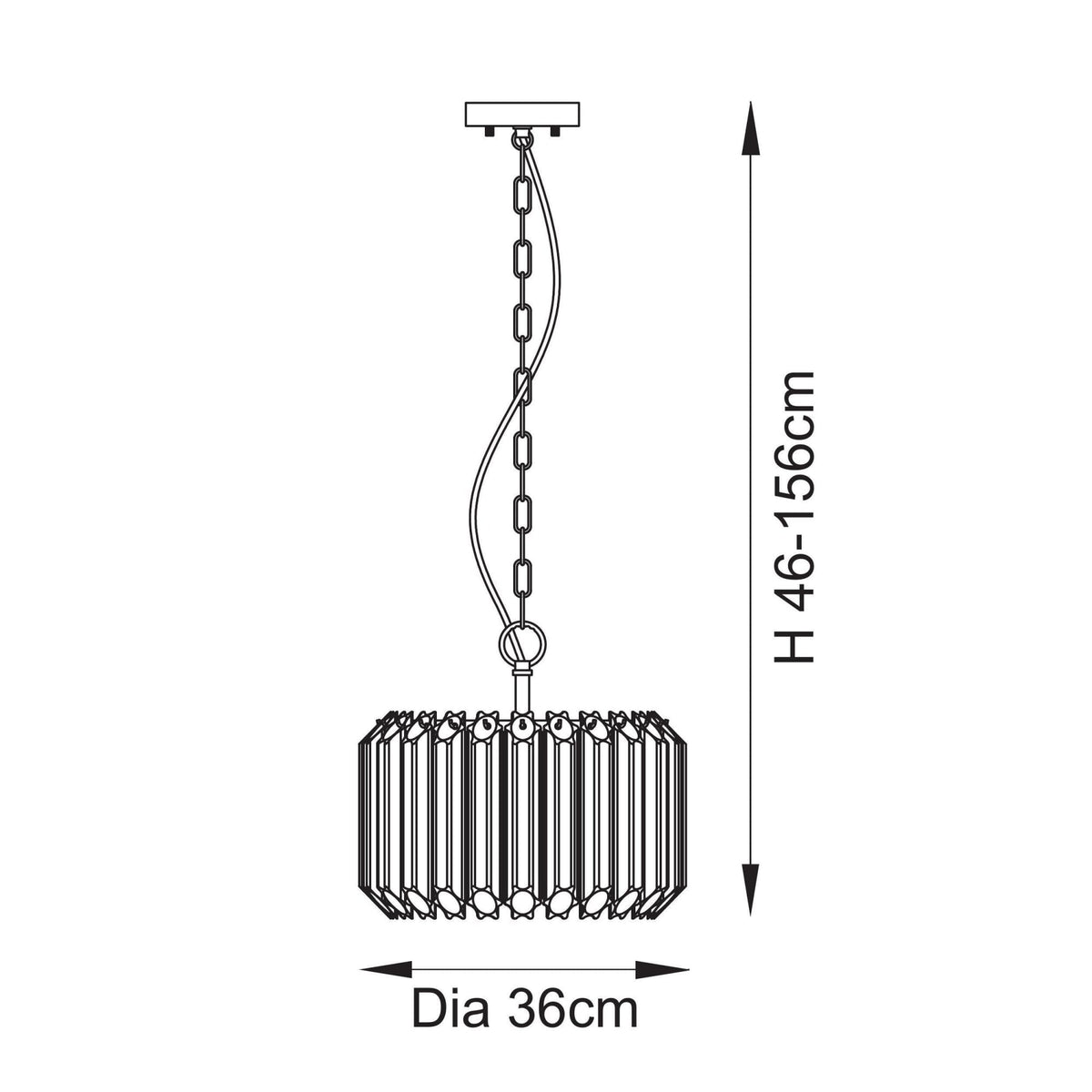 Valentina Three Lamp Pendant in Brushed Aged Brass with Clear Cut Hexagonal Glass Rods