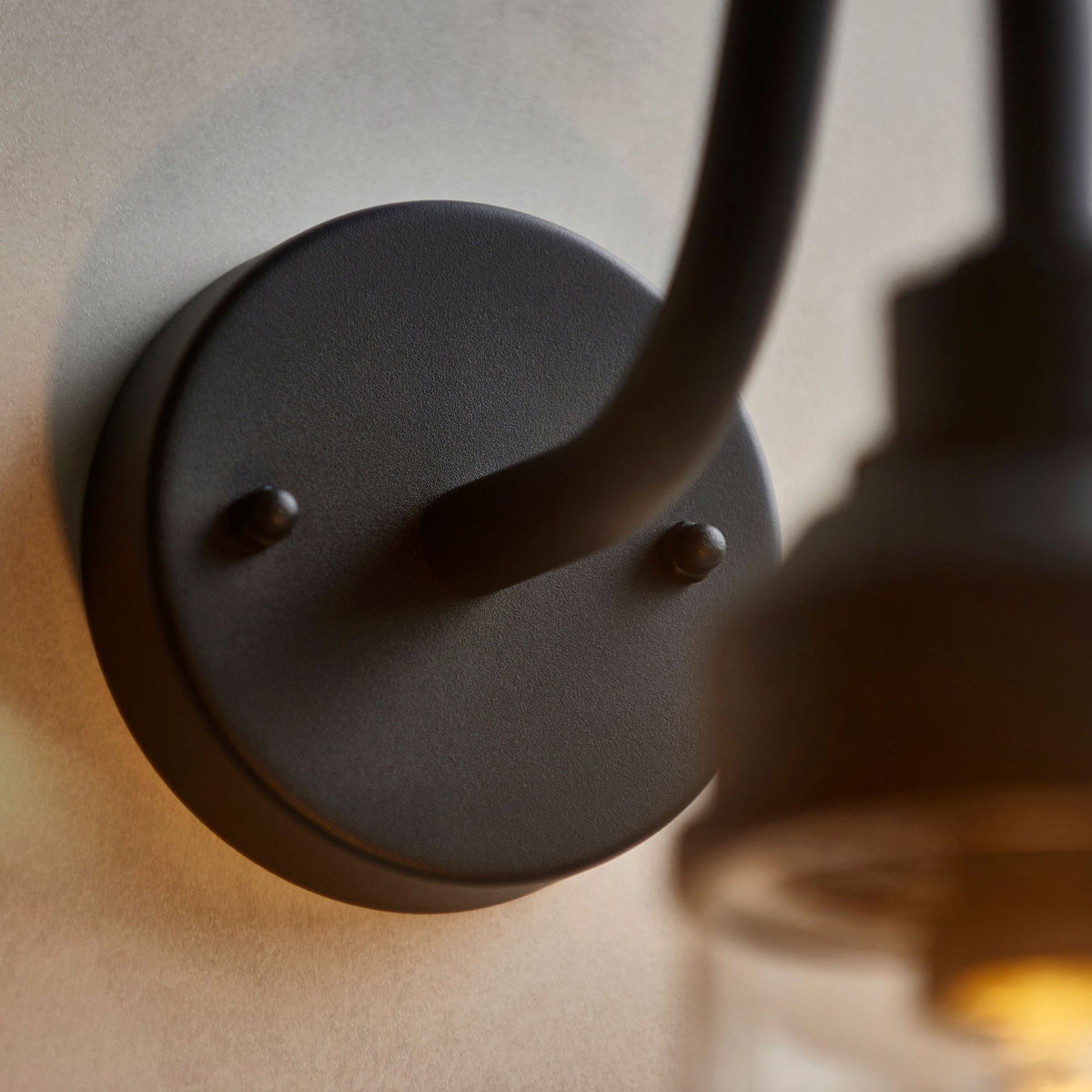 Truro IP44 Wall Light in Matt Black with Clear Glass Shade