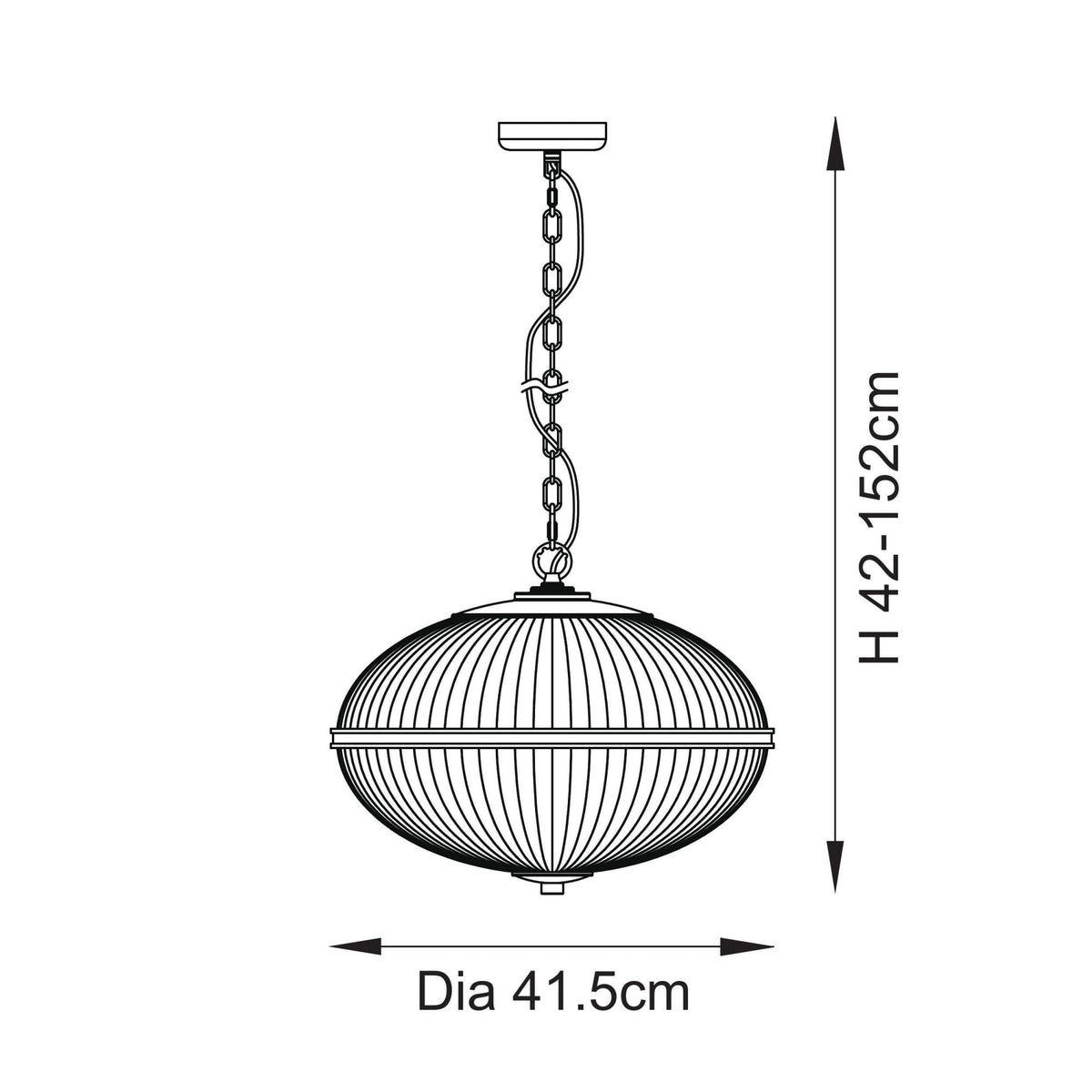 Somerset Three Light Pendant in Vintage Brass & Clear Ribbed Glass Shade