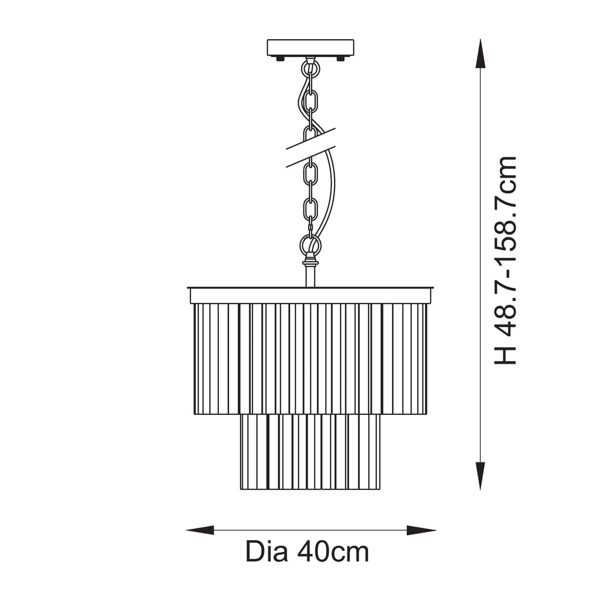 Conaston Four Light Two Tier Pendant in Brushed Aged Brass & Clear Cut Lozenge Glass Drops