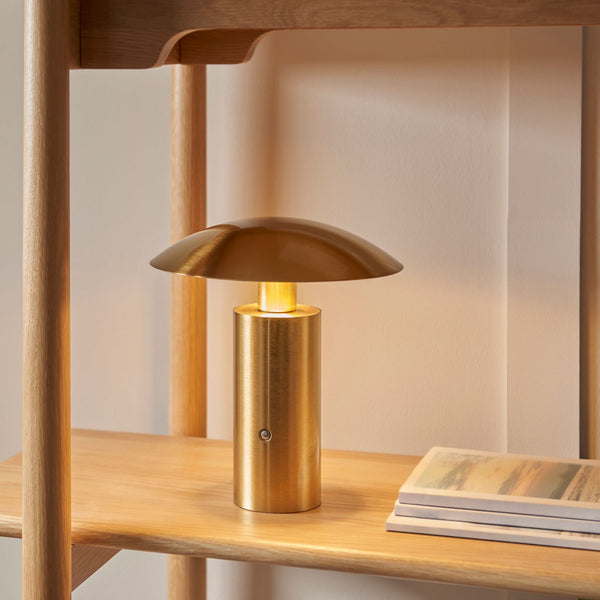Sunset Rechargeable Table Lamp in Brushed Gold Finish