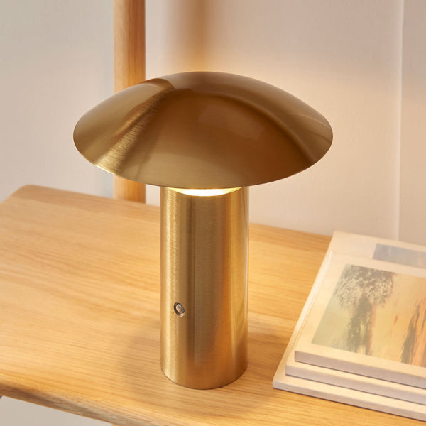 Sunset Rechargeable Table Lamp in Brushed Gold Finish