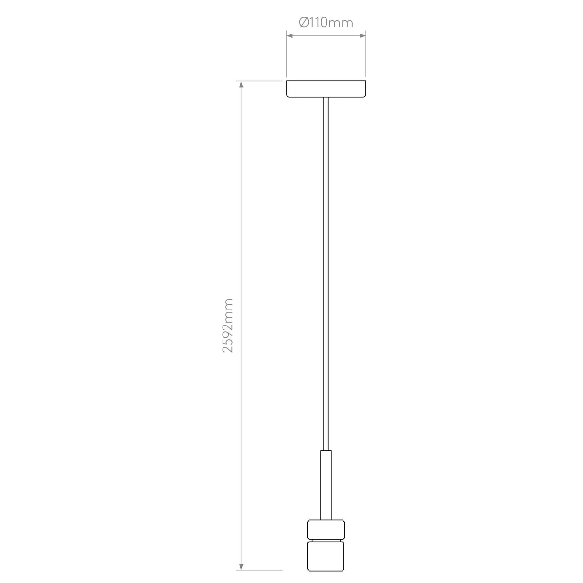 E27 Pendant Suspension Kit 4 In Matt Black