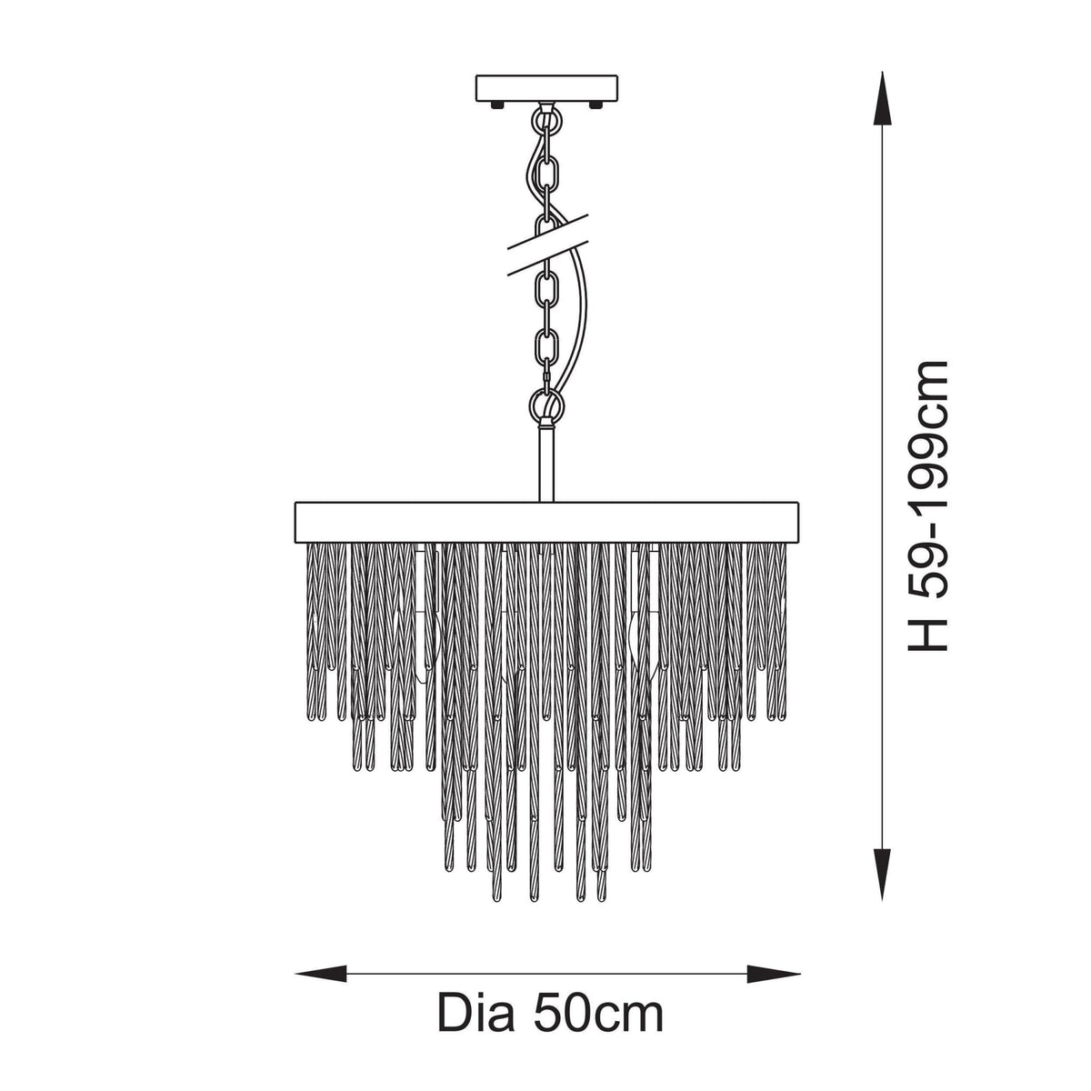 Anistoria Five Light Pendant in Brushed Aged Brass & Twisted Clear Decorative Glass Rods