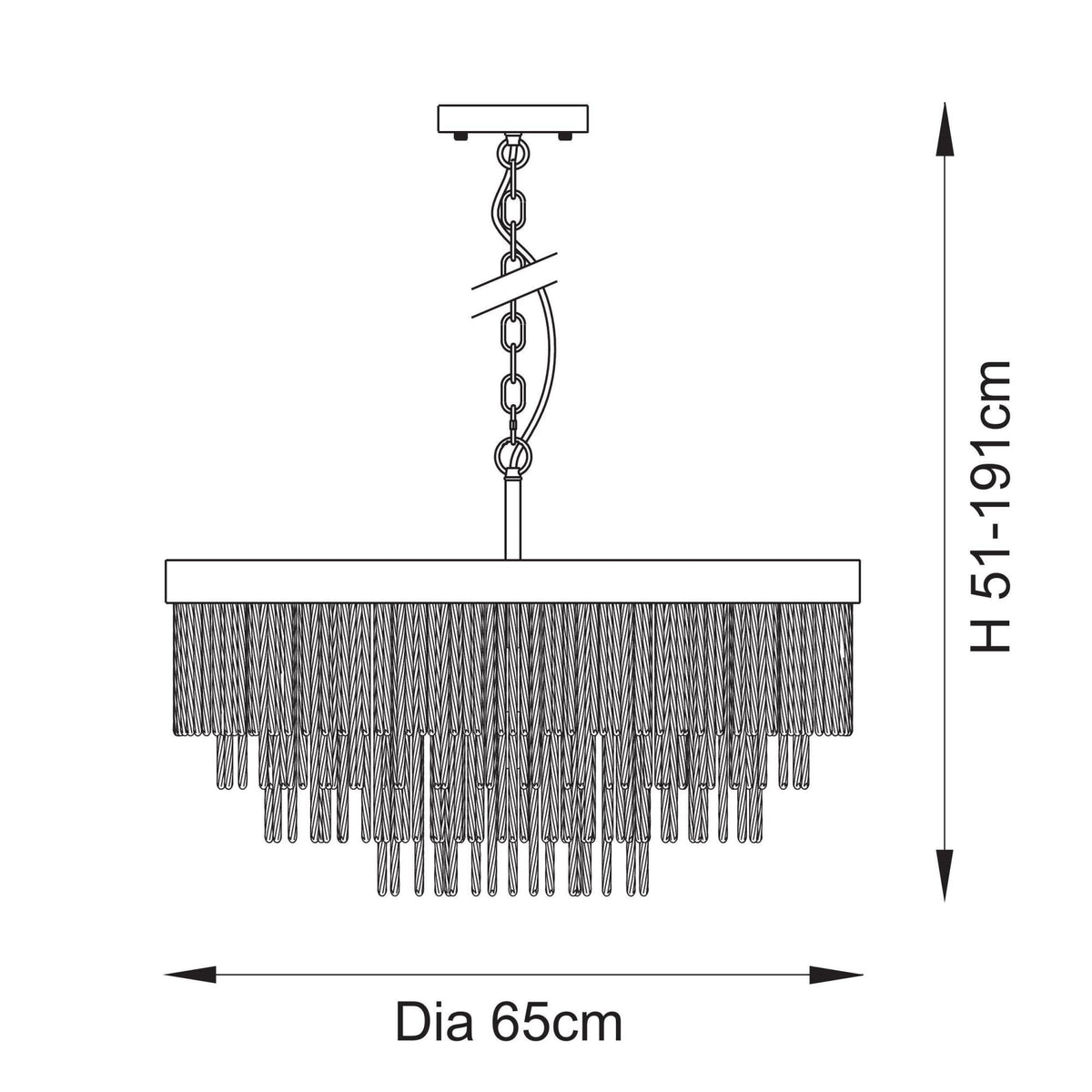 Anistoria Grand Nine Light Pendant in Brushed Aged Brass & Twisted Clear Decorative Glass Rods