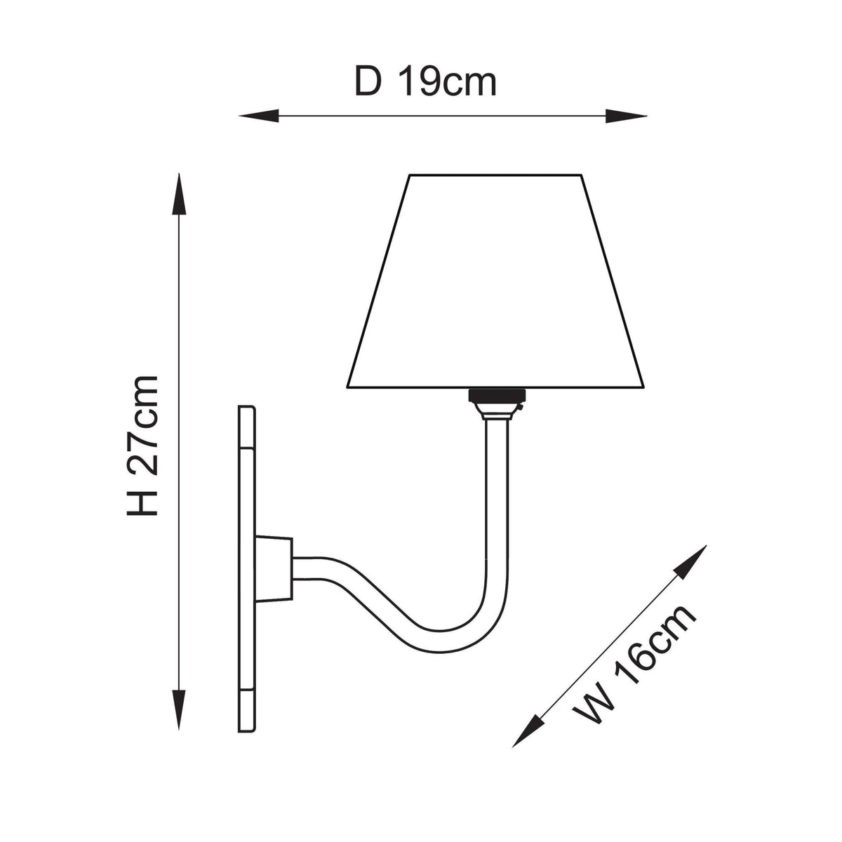 Anvil Swan Wall Light in Brass Patina with 16cm Ripple Pearl Grey Faux Linen Fabric Shade