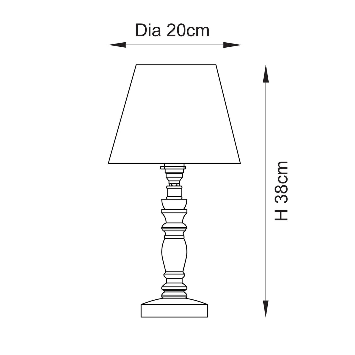 Bibury Table Lamp in Natural Ash with 20cm Ivy Shade