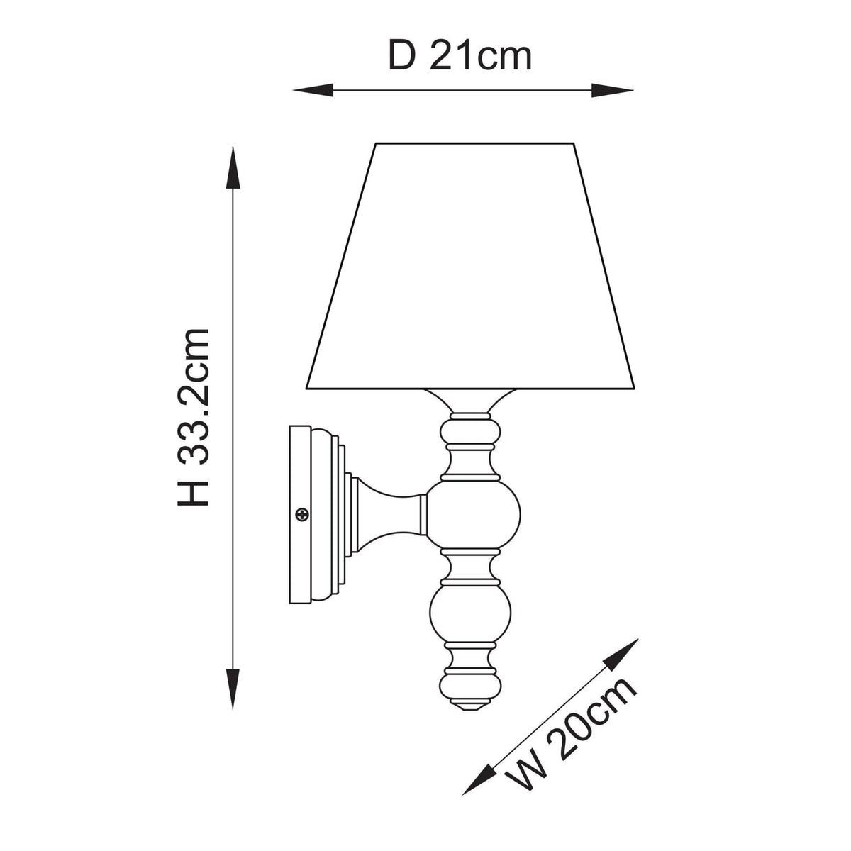 Bibury Wall Light in Natural Ash with 20cm Ivy Shade