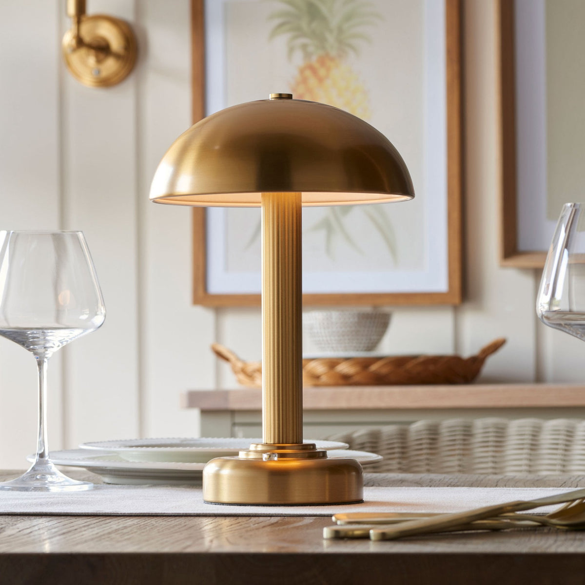 Bridport Rechargeable Table Lamp in Warm Brass Finish