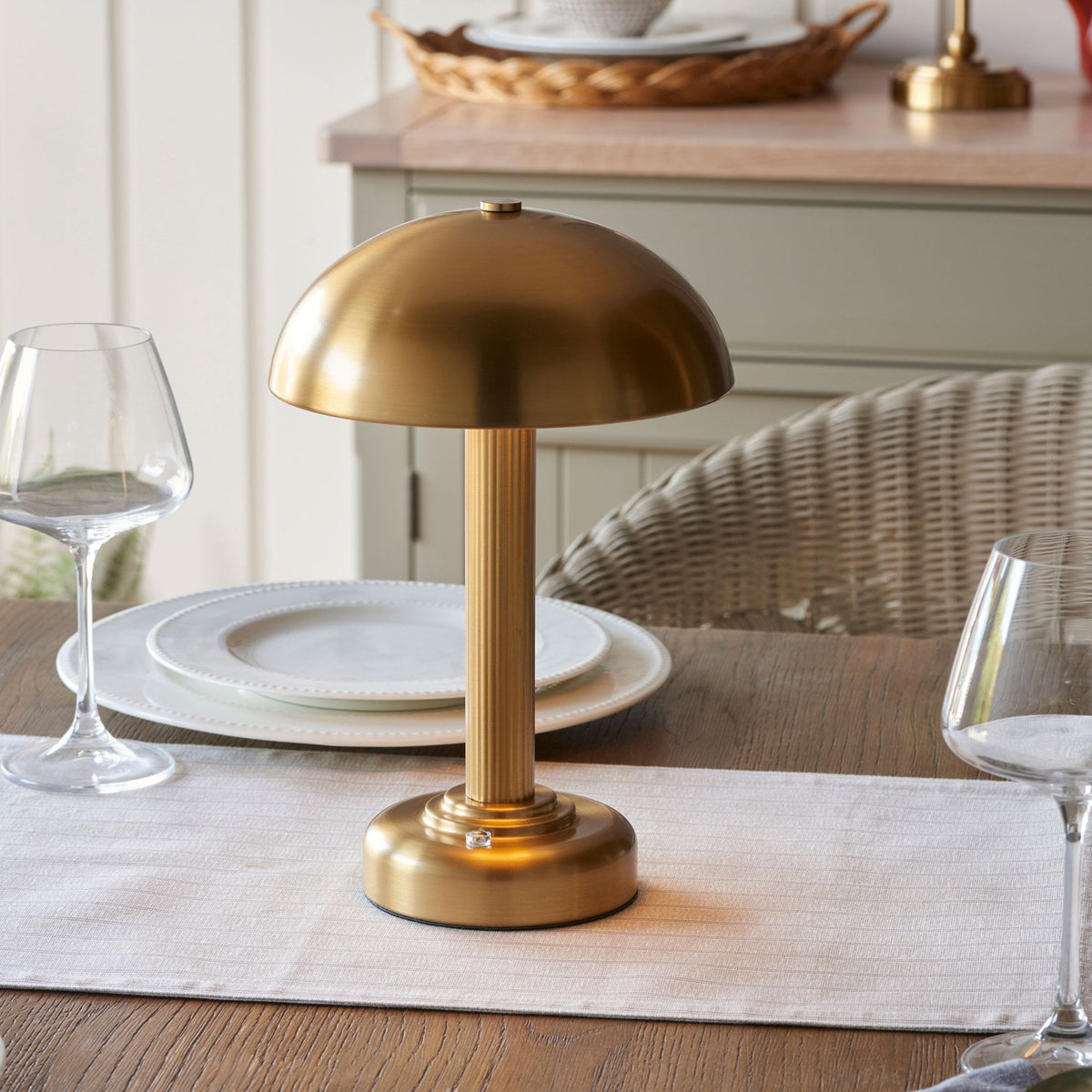 Bridport Rechargeable Table Lamp in Warm Brass Finish