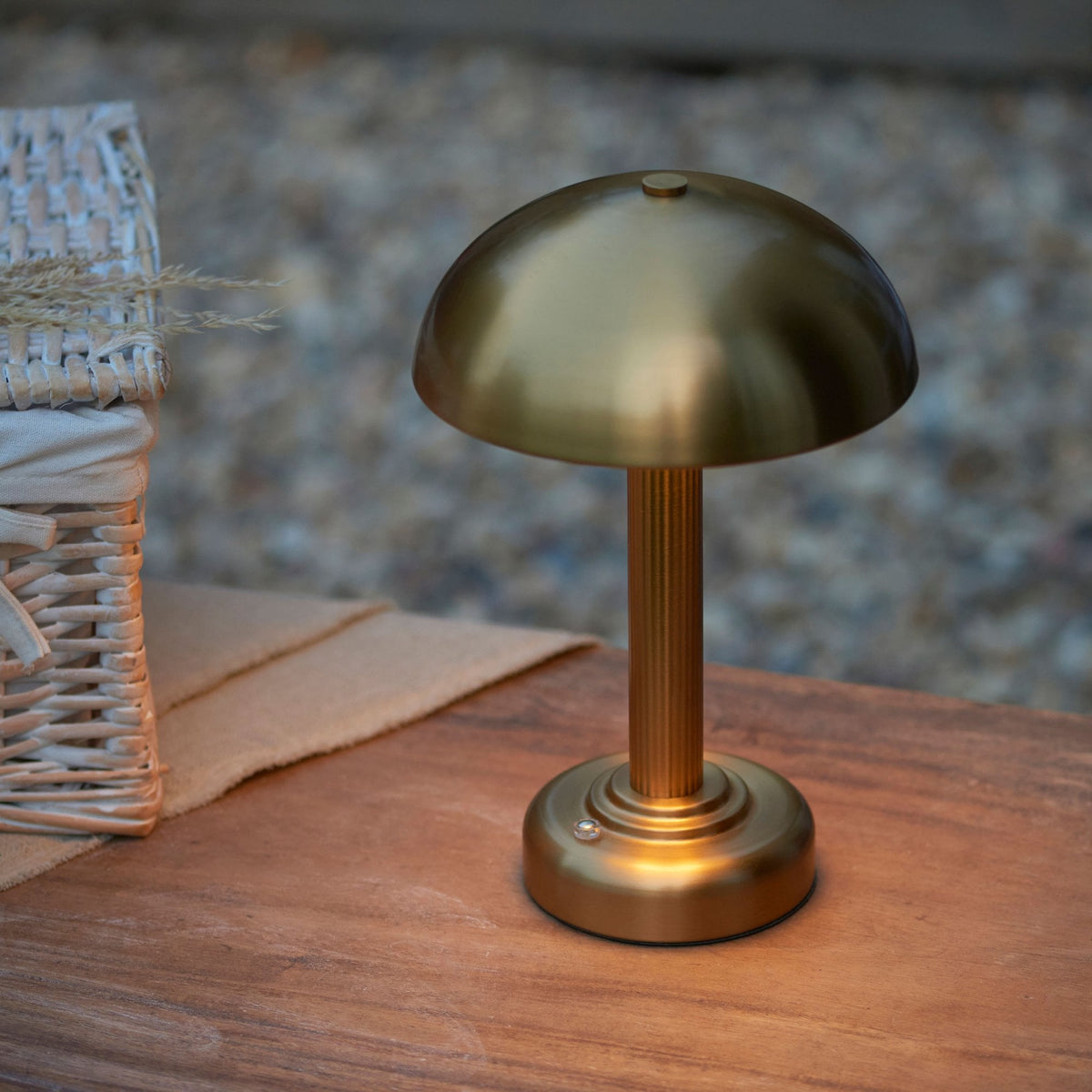 Bridport Rechargeable Table Lamp in Warm Brass Finish