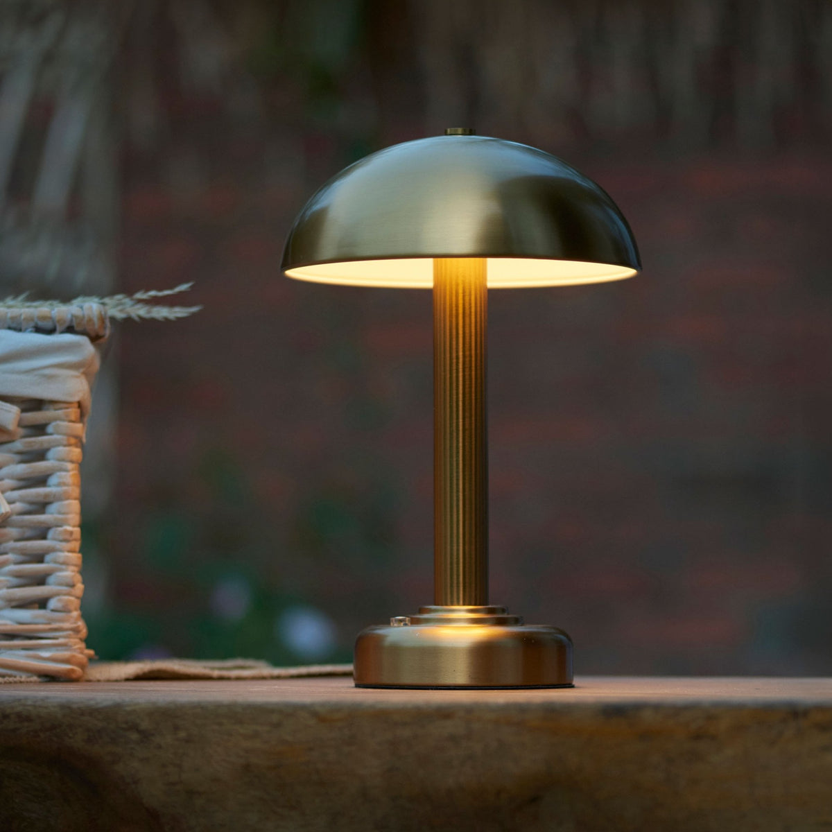 Bridport Rechargeable Table Lamp in Warm Brass Finish