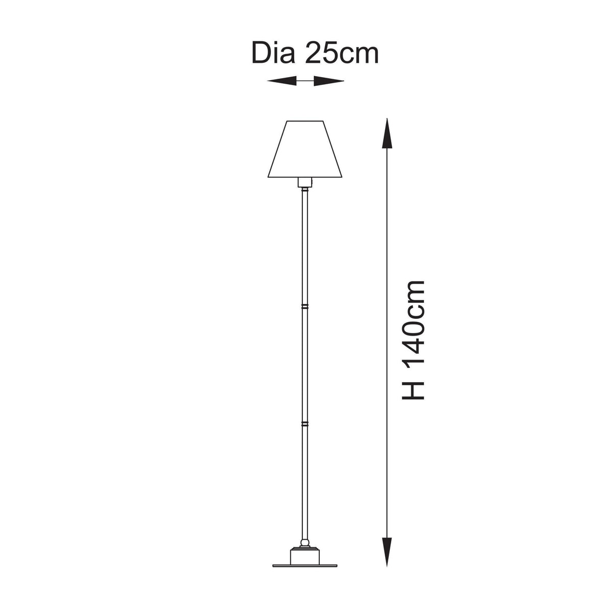 Burley Rechargeable Floor Lamp in Brushed Aged Brass with Ivy 25cm Vintage White Shade