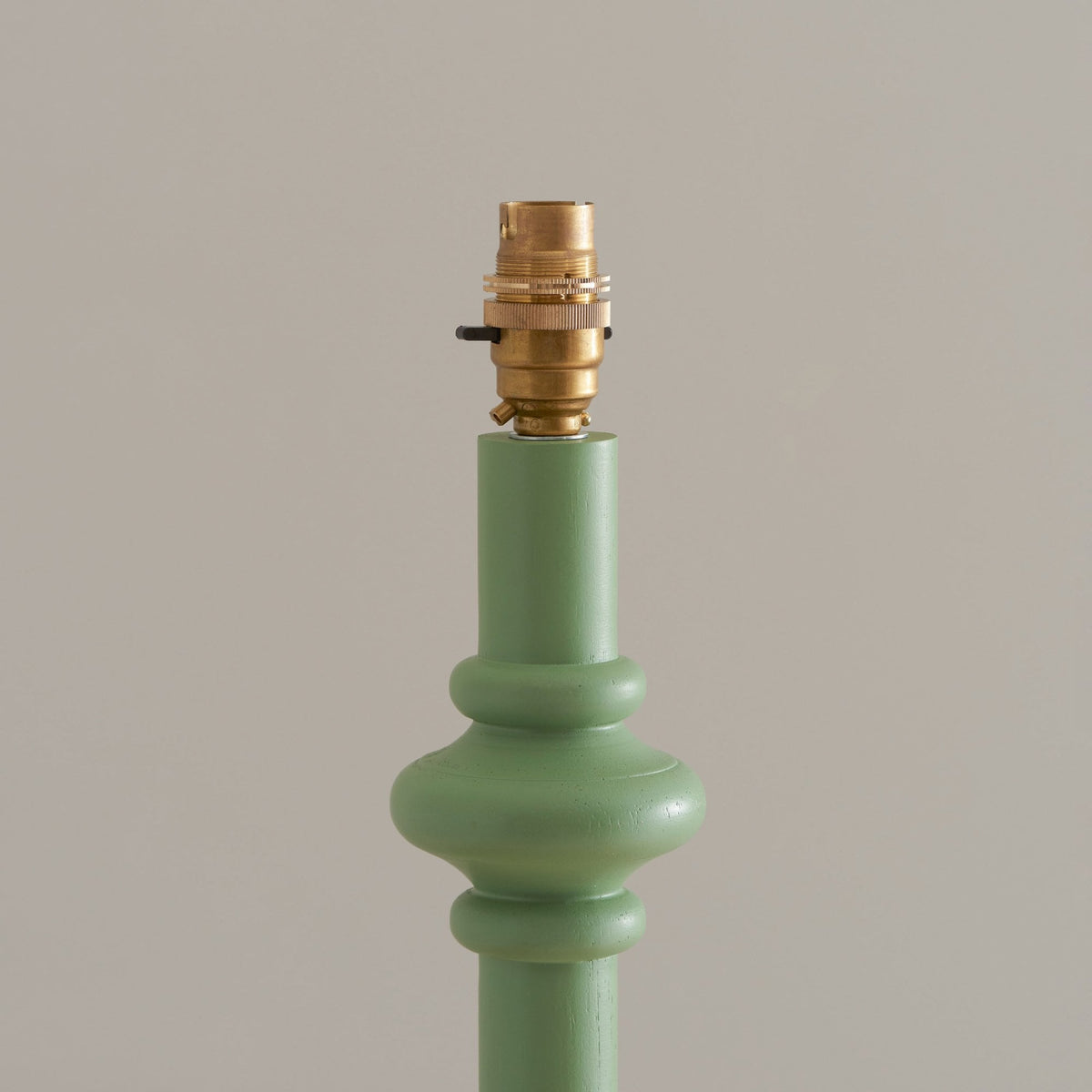 Carnaby Floor Lamp in Satin Cotswold Green Painted Finish with Ikat 35cm Pearl Grey Faux Silk Fabric Shade