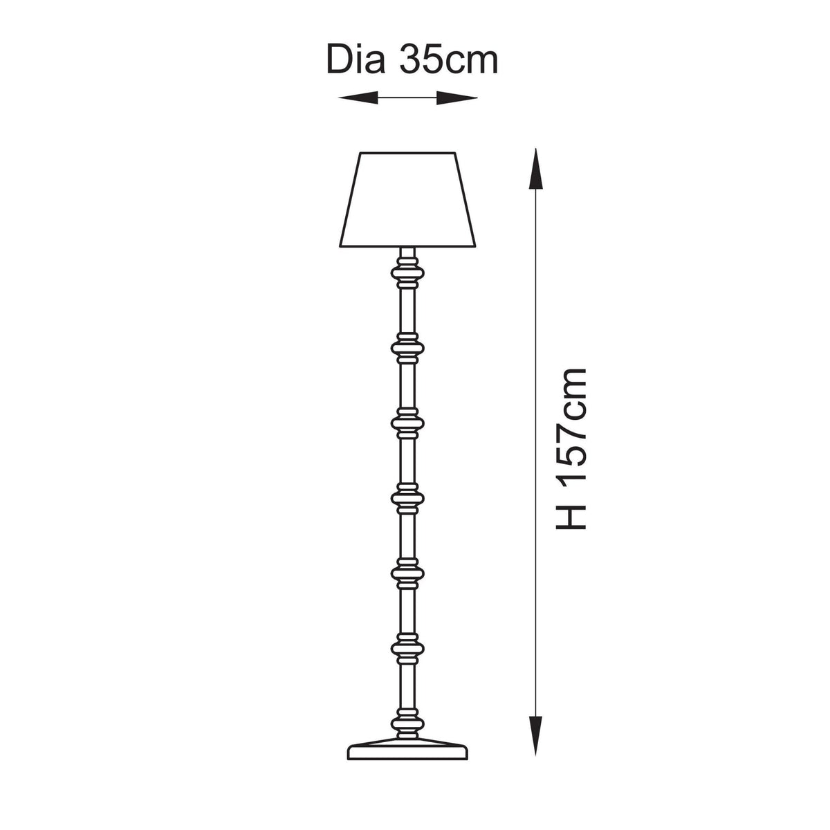 Carnaby Floor Lamp in Satin Marlin Blue Painted Finish with Ripple 35cm Marlin Blue Faux Linen Fabric Shade