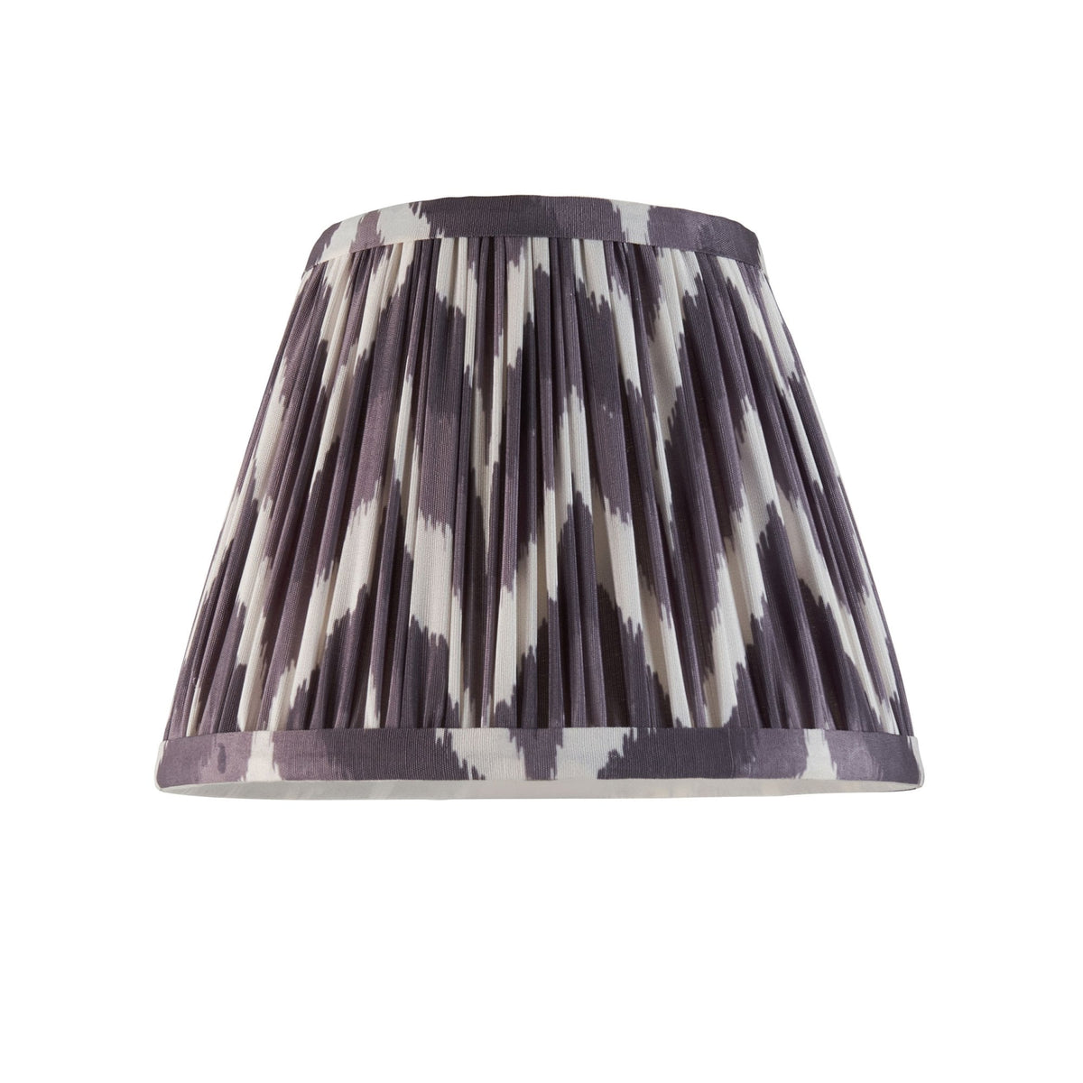 Carnaby Wall Light in Satin Almond White Painted Finish with Zigzag 20cm Pearl Grey Faux Silk Fabric Shade