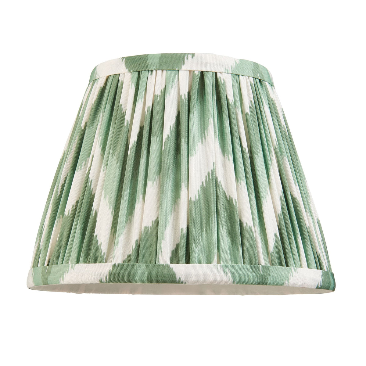 Carnaby Wall Light in Satin Cotswold Green Painted Finish with Zigzag 20cm Cotswold Green Faux Silk Fabric Shade