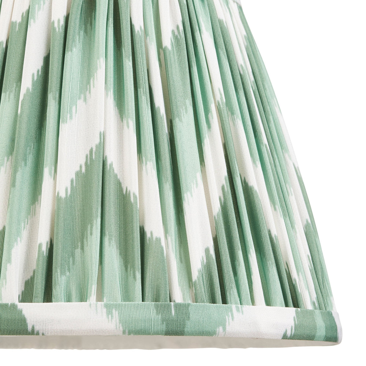 Carnaby Wall Light in Satin Cotswold Green Painted Finish with Zigzag 20cm Cotswold Green Faux Silk Fabric Shade