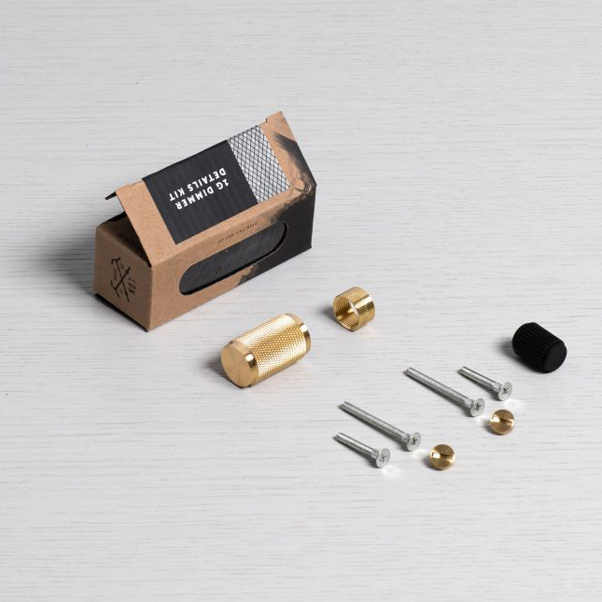 1G Dimmer Knurled Detail Kit in Brass