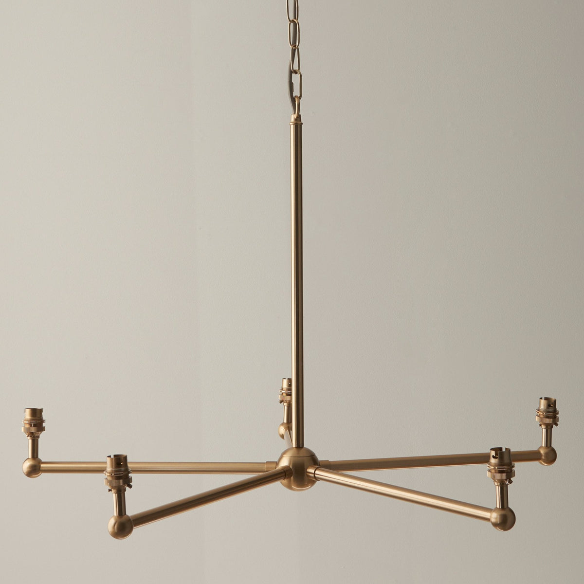 Santiago Five Arm Pendant in Brushed Aged Brass