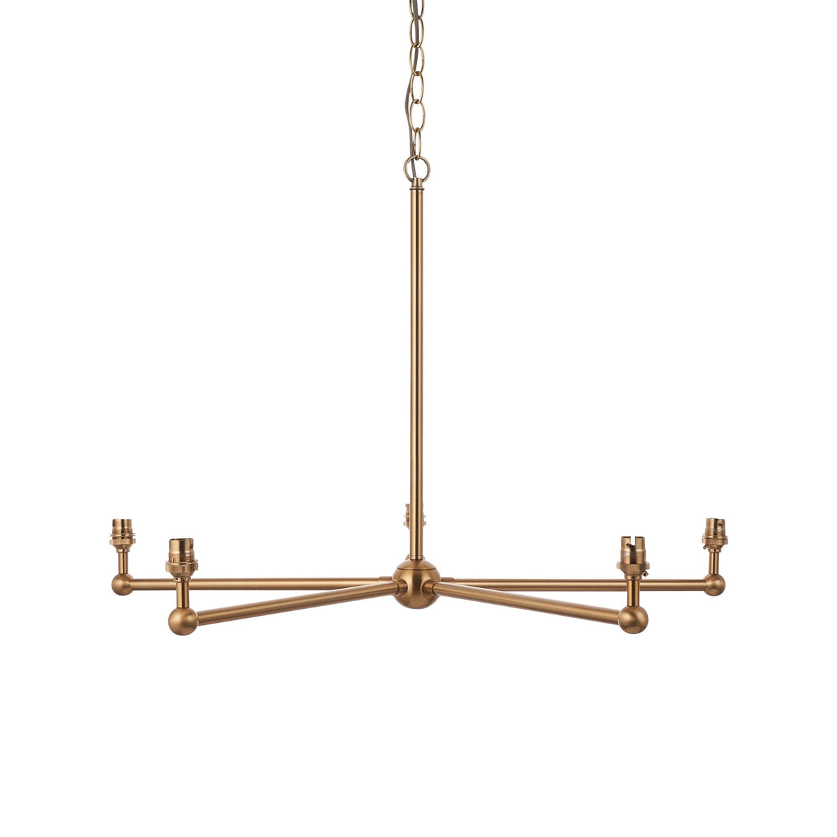 Santiago Five Arm Pendant in Brushed Aged Brass
