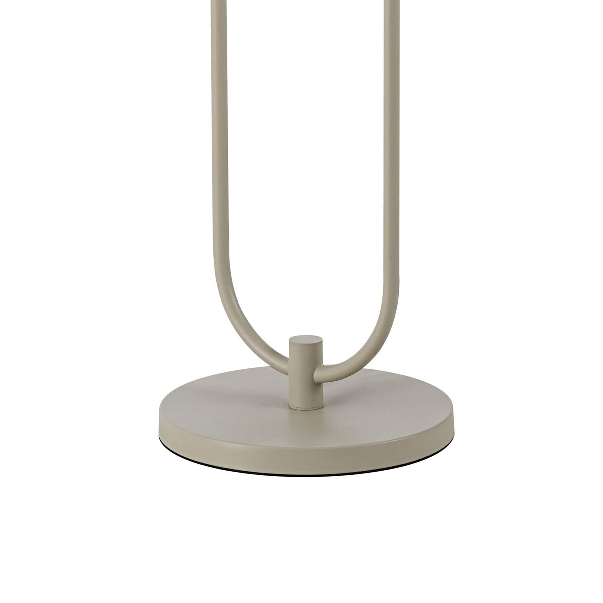 Belstone Wide Ribbed Stepped Floor Lamp in Beige Stone with Clear Glass