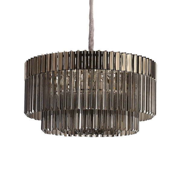 Kentisbeare 800mm Chandelier in Polished Nickel & Smoked Glass