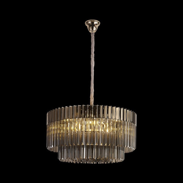 Kentisbeare 800mm Chandelier in Polished Nickel & Smoked Glass