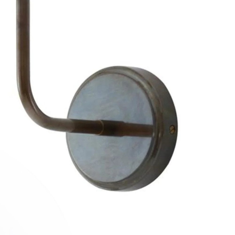 Pelagia IP44 Swan Neck Wall Light In Antique Brass With Opal Glass Shade
