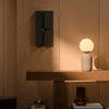 Notti Table Lamp in Light Brown Finish with Opal Glass Shade