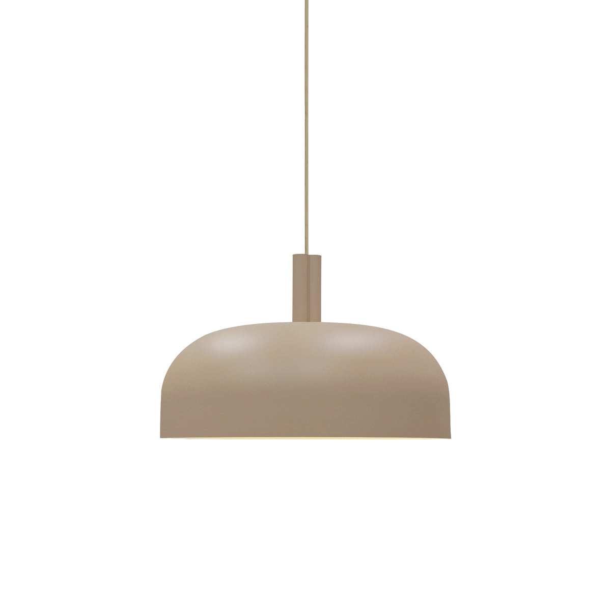 Beige pendant light with a dome-shaped shade