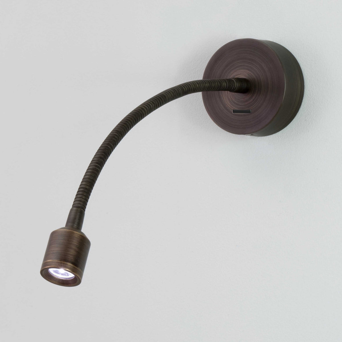 Fosso Switched LED Reading Wall Light in Bronze