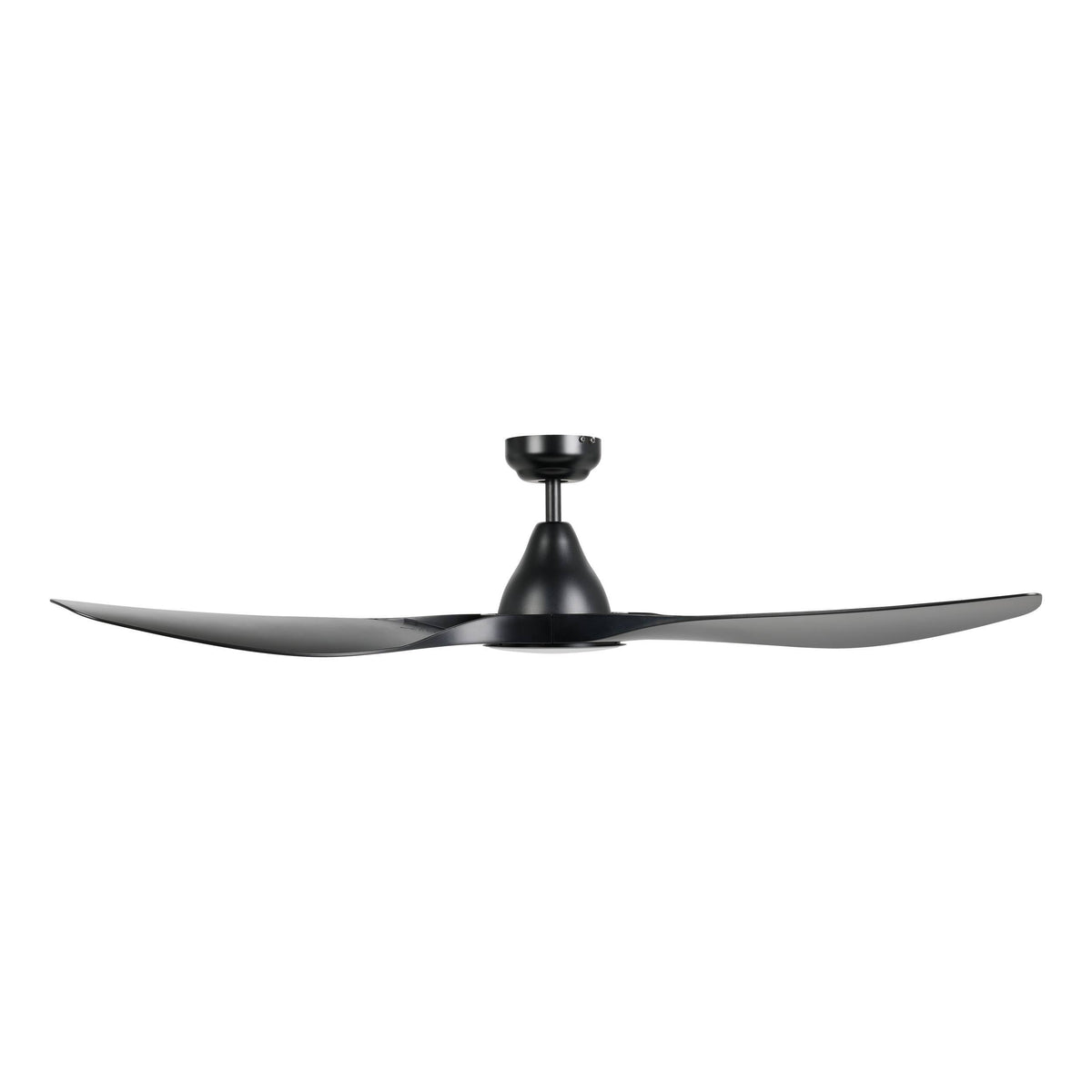 Black ceiling fan with three blades