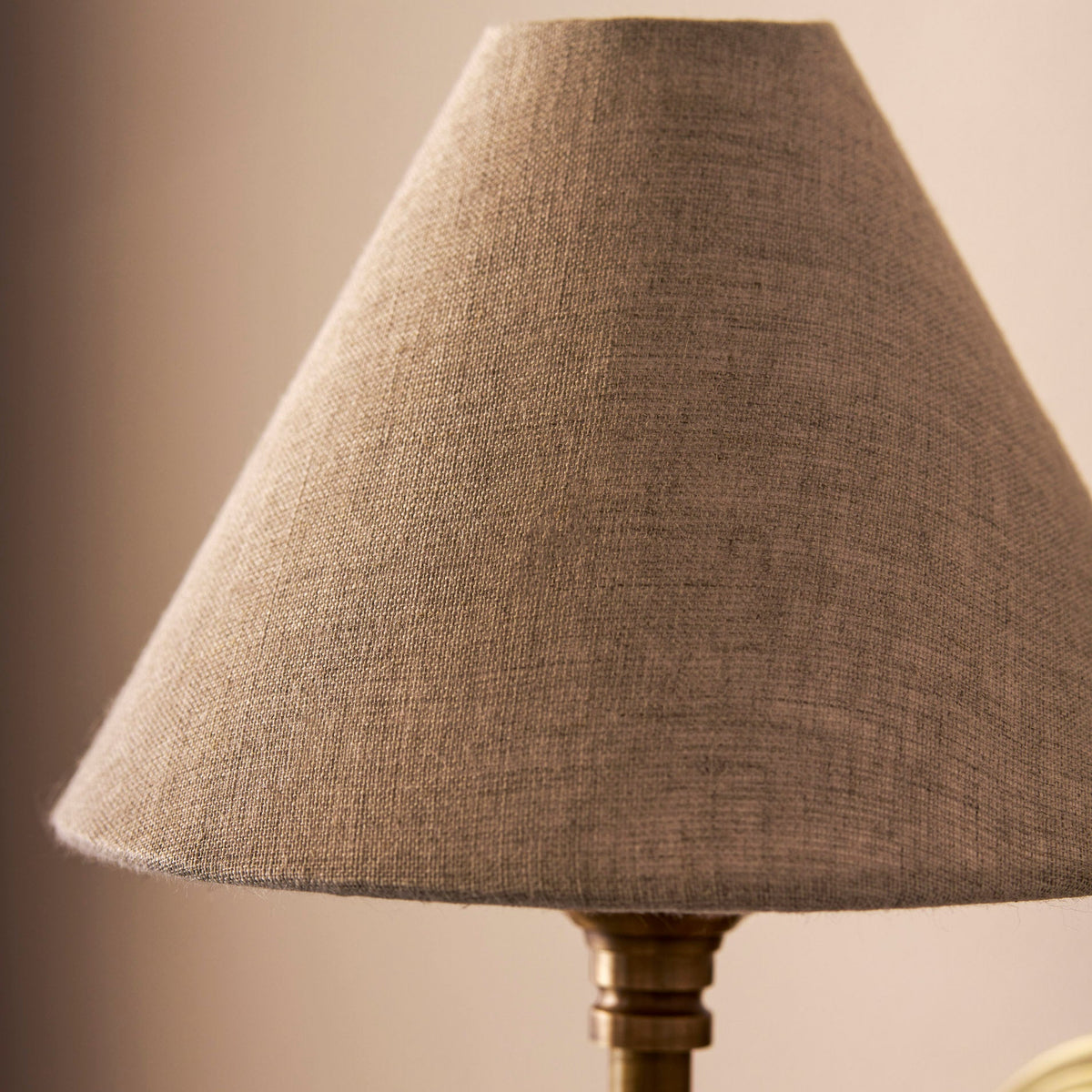 Kelmscot Single Antique Brass Light with Linen Shades