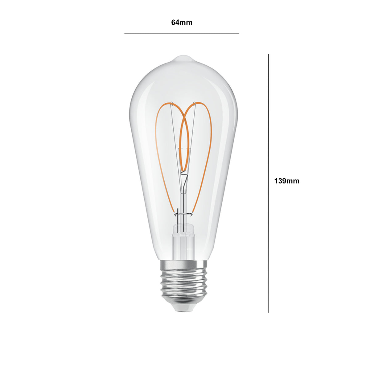 E27 Osram Rustic Warm White Pear Shaped LED 7.2W 2700K 806lm