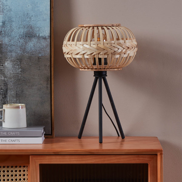 Amsfield 1 Bamboo Wickerwork Table Lamp