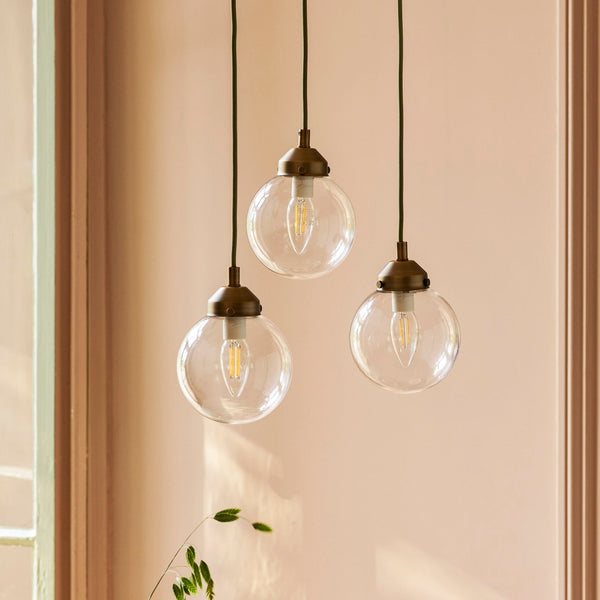 Everleigh Cluster Pendant Light in Antique Brass