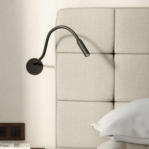Lucca Recessed Switched LED Reading Light in Matt Black