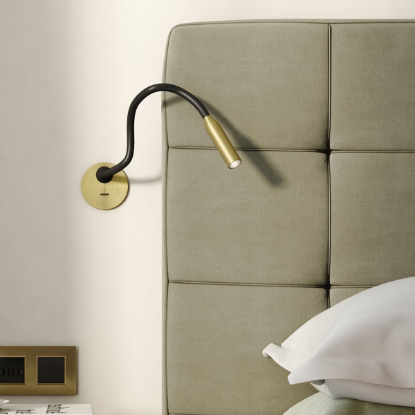 Lucca Recessed Switched LED Reading Light in Matt Gold