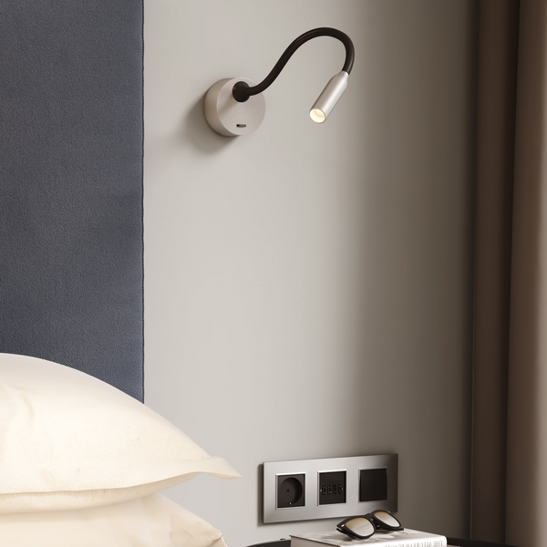 Lucca Surface Switched LED Reading Light in Matt Nickel